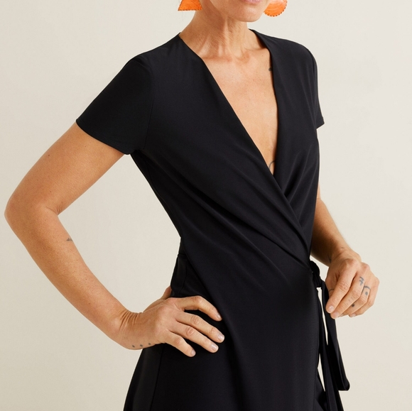 Mango black wrap dress - Picture 3 of 3